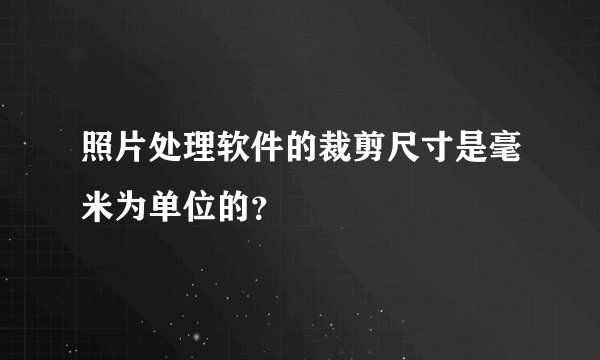 照片处理软件的裁剪尺寸是毫米为单位的？