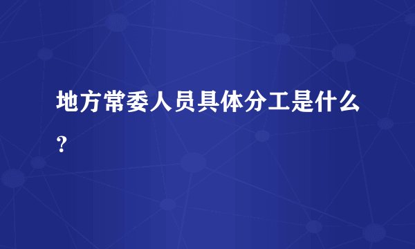 地方常委人员具体分工是什么？