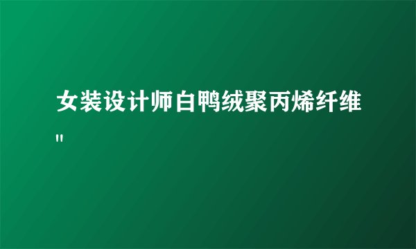 女装设计师白鸭绒聚丙烯纤维