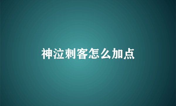 神泣刺客怎么加点