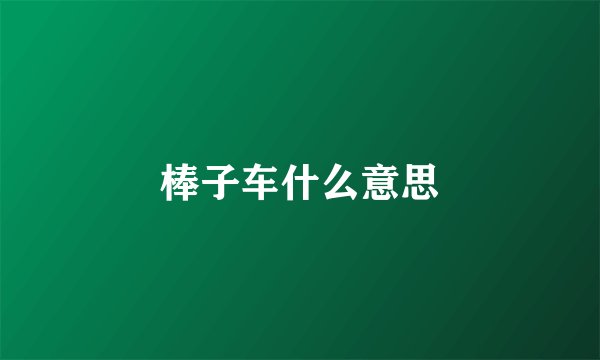 棒子车什么意思
