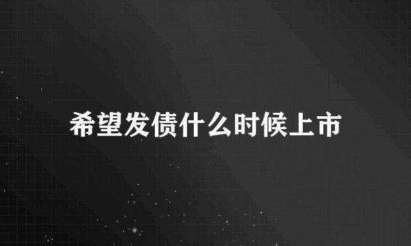 希望发债什么时候上市