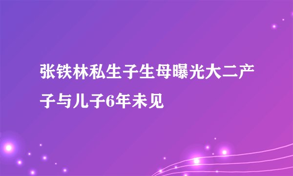 张铁林私生子生母曝光大二产子与儿子6年未见