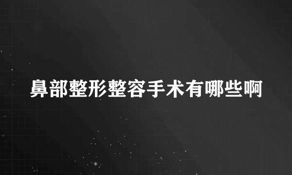鼻部整形整容手术有哪些啊