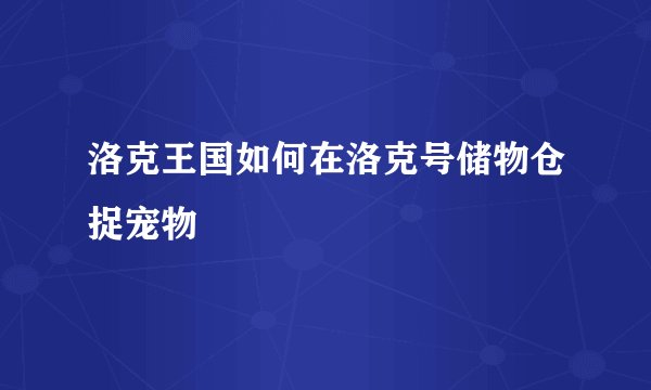 洛克王国如何在洛克号储物仓捉宠物