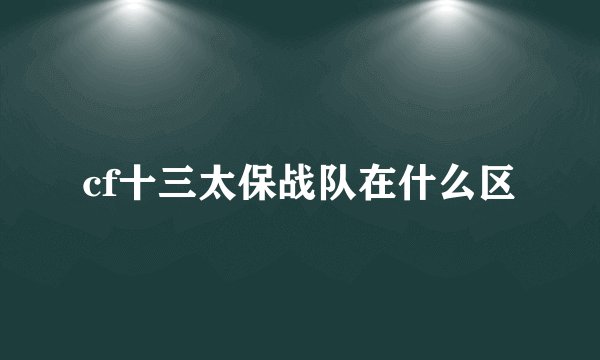 cf十三太保战队在什么区
