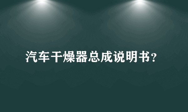 汽车干燥器总成说明书？