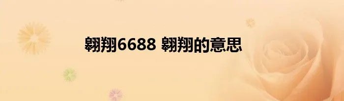 翱翔6688 翱翔的意思