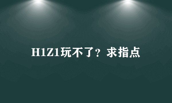 H1Z1玩不了?求指点