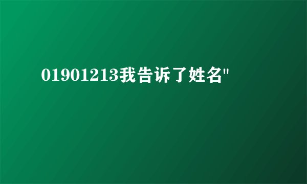 01901213我告诉了姓名