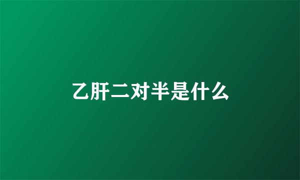 乙肝二对半是什么