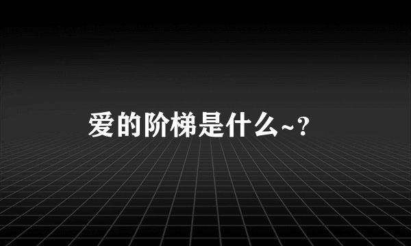 爱的阶梯是什么~？