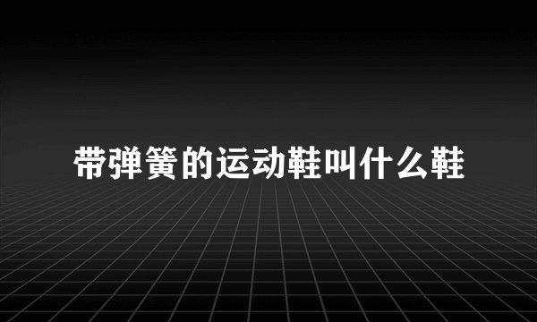 带弹簧的运动鞋叫什么鞋