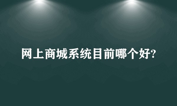 网上商城系统目前哪个好?