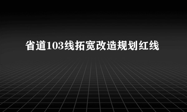 省道103线拓宽改造规划红线