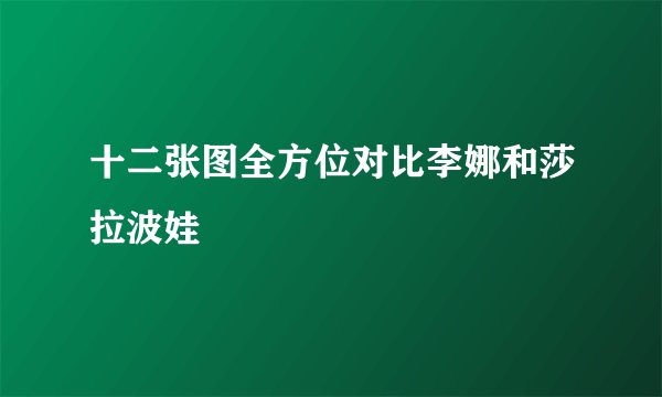 十二张图全方位对比李娜和莎拉波娃