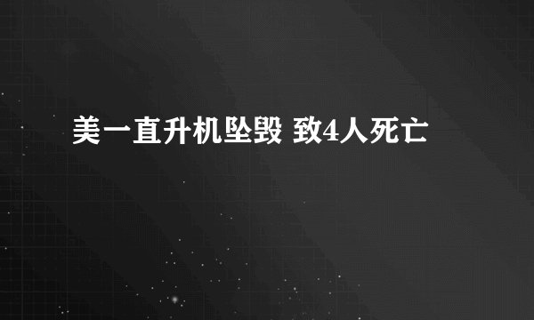 美一直升机坠毁 致4人死亡