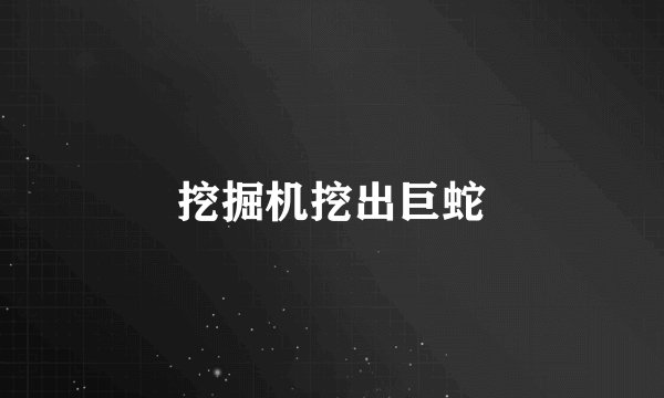 挖掘机挖出巨蛇