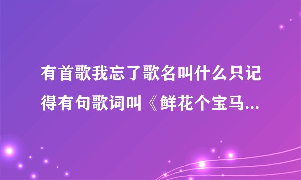 有首歌我忘了歌名叫什么只记得有句歌词叫《鲜花个宝马变成的诱惑》是首DJ歌是个男的唱的？