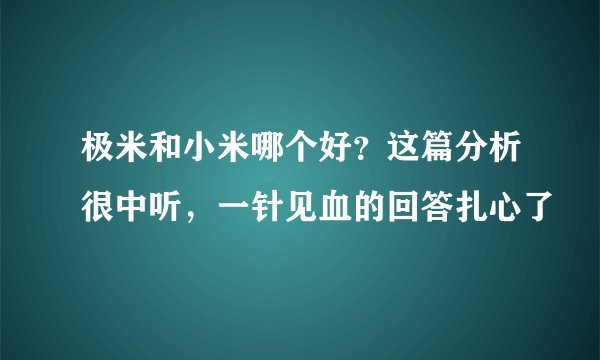 极米和小米哪个好?这篇分析很中听,一针见血的回答扎心了