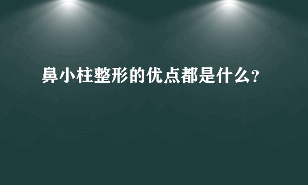鼻小柱整形的优点都是什么？