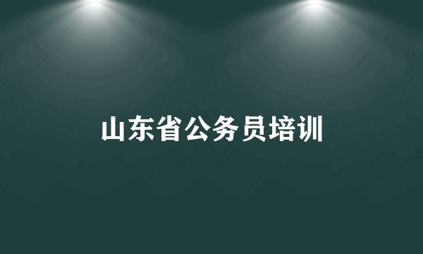 山东省公务员培训