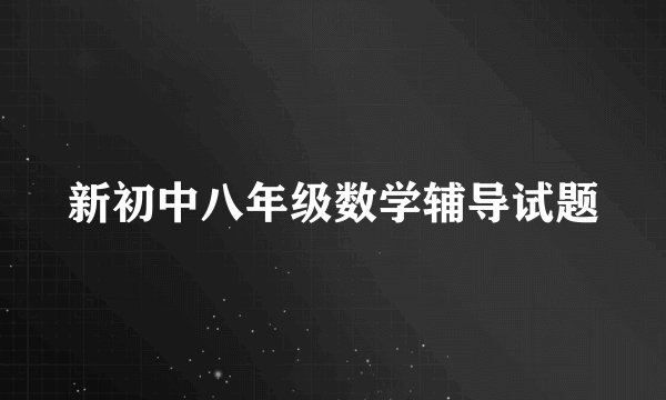 新初中八年级数学辅导试题