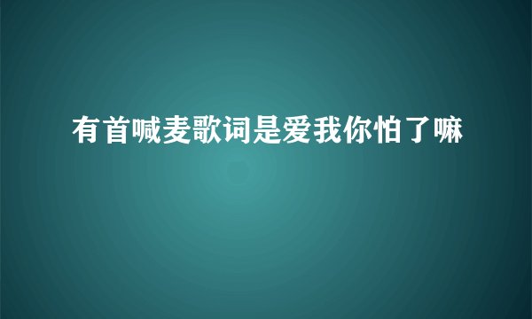 有首喊麦歌词是爱我你怕了嘛