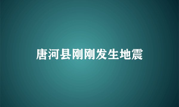 唐河县刚刚发生地震
