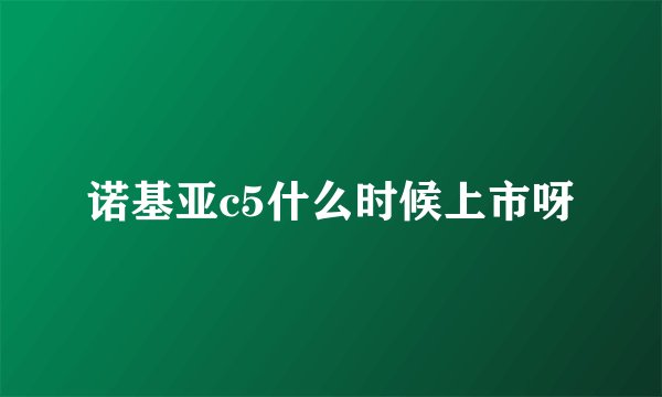 诺基亚c5什么时候上市呀