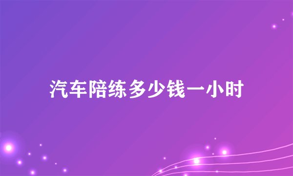 汽车陪练多少钱一小时