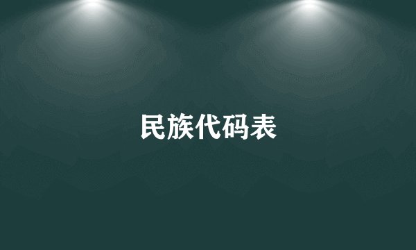 民族代码表