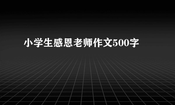 小学生感恩老师作文500字