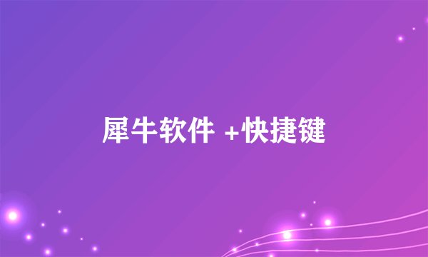 犀牛软件 +快捷键