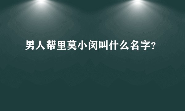 男人帮里莫小闵叫什么名字？