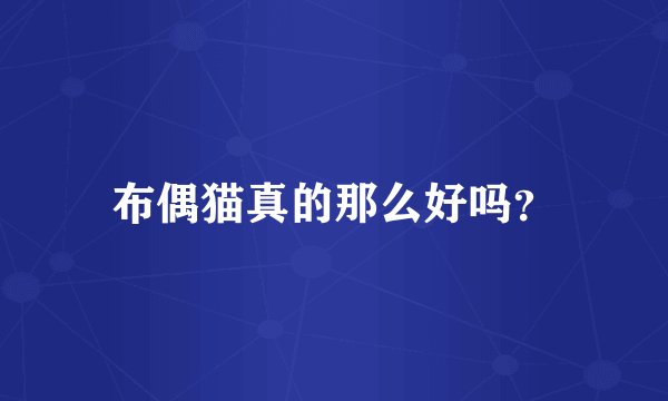 布偶猫真的那么好吗？