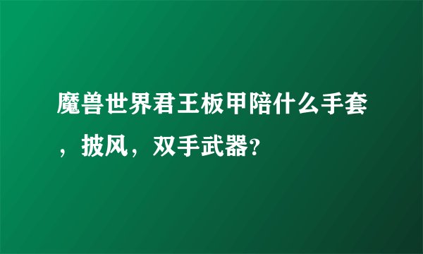魔兽世界君王板甲陪什么手套，披风，双手武器？