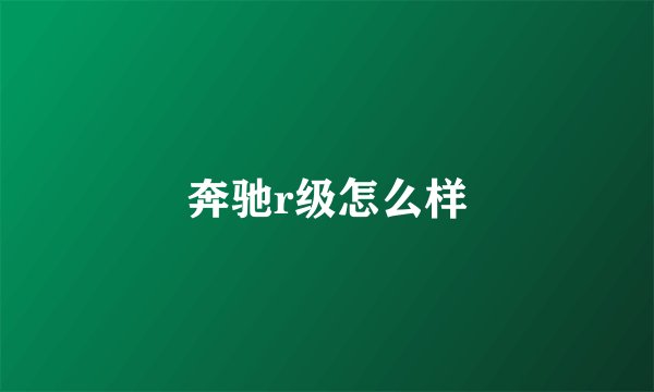 奔驰r级怎么样