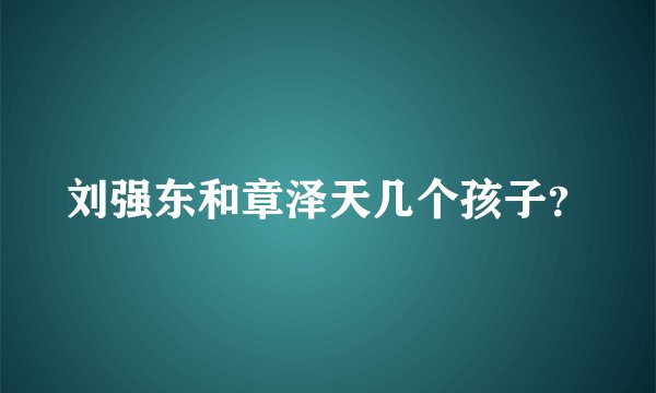 刘强东和章泽天几个孩子？