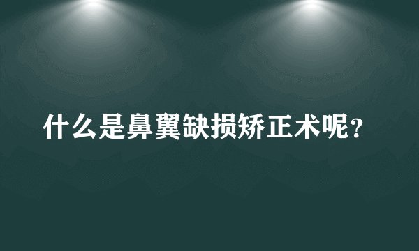 什么是鼻翼缺损矫正术呢？